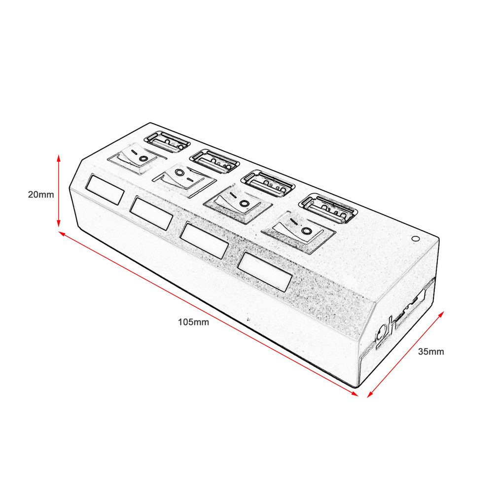 High Speed 4 Poorts USB 3.0 HUB Met Aan/Uit Schakelaar Power Adapter USB Hub Voor Desktop Laptop EU US plug