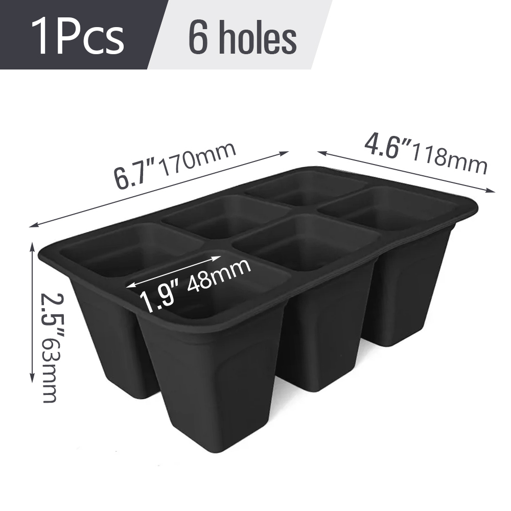 Plantes d'intérieur en silicone pour jardin, cadres de plantes, démarrage de l'escalade, pots de pépinière de semis, conteneur de propagation, boîte de culture de germination, 4 cellules, 6/12 cellules: Bleu