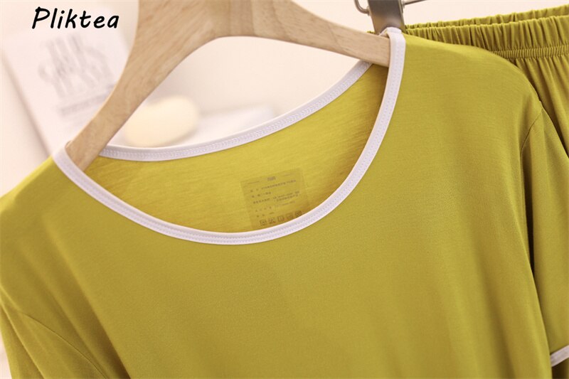 Pliktea – pyjama d'été pour femmes, tenue de maison avec short, vêtements de nuit, haut