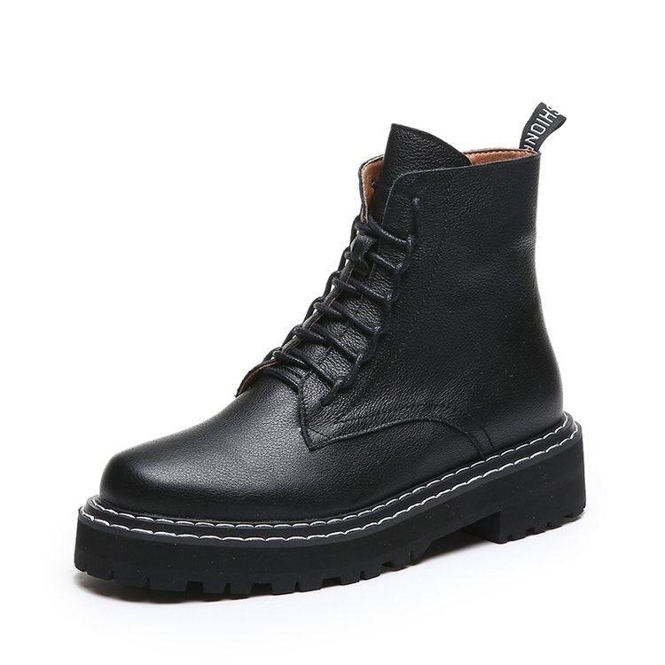 Botines de punta redonda cootelili para mujer, zapatos de invierno cortos de felpa, botines de gamuza con cordones, informales con cremallera.: 9