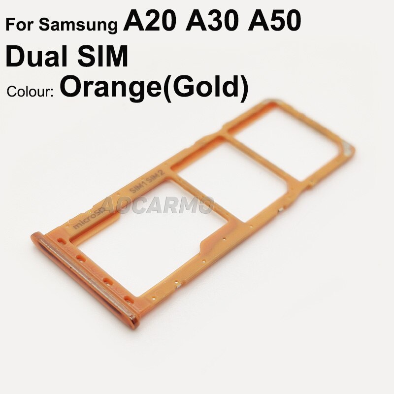 Aocarmo Sim Card For Samsung Galaxy A20 A30 A50 Single SIM Dual SIM Metal Plastic Nano SIM Tray MicroSD Slot Holder