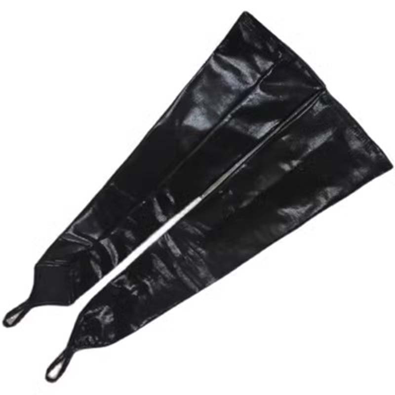 Sexy Dames Lak Lederen Handschoenen Halloween Cosplay Nachtclub Podium Voorstelling Paaldans Arm Mouwen Haak Vinger Lange Want