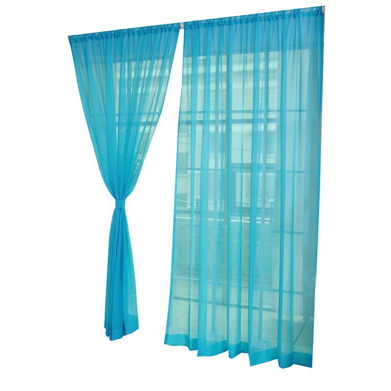 1pc ren farge bryllup glassgarn gjennomsiktig vindusskjerm ferdig gardiner hjem dekorasjon 100 x 200cm: A02