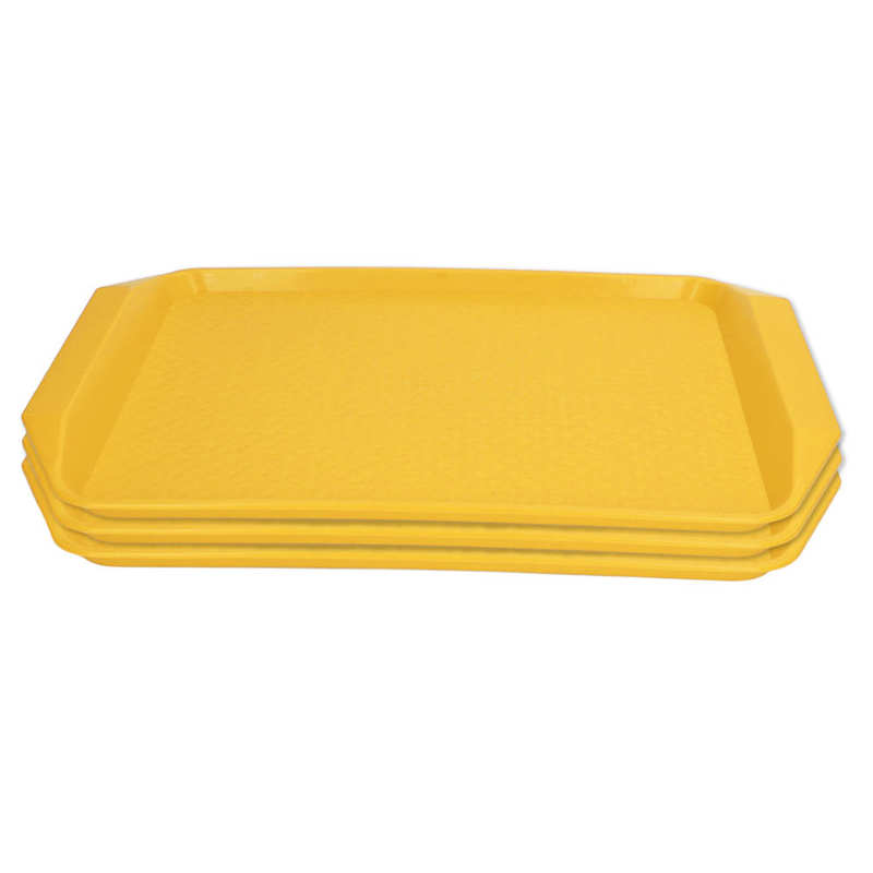 Plastic Tray Food Tray Stackable Multifunction for Hotels for Buffet Restaurant: yellow