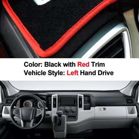 2 Layers Car Dashboard Cover Dash Mat Carpet Cape For Toyota Hiace Commuter LHD RHD Auto Dashmat Sunshade Anti-dirty: Red