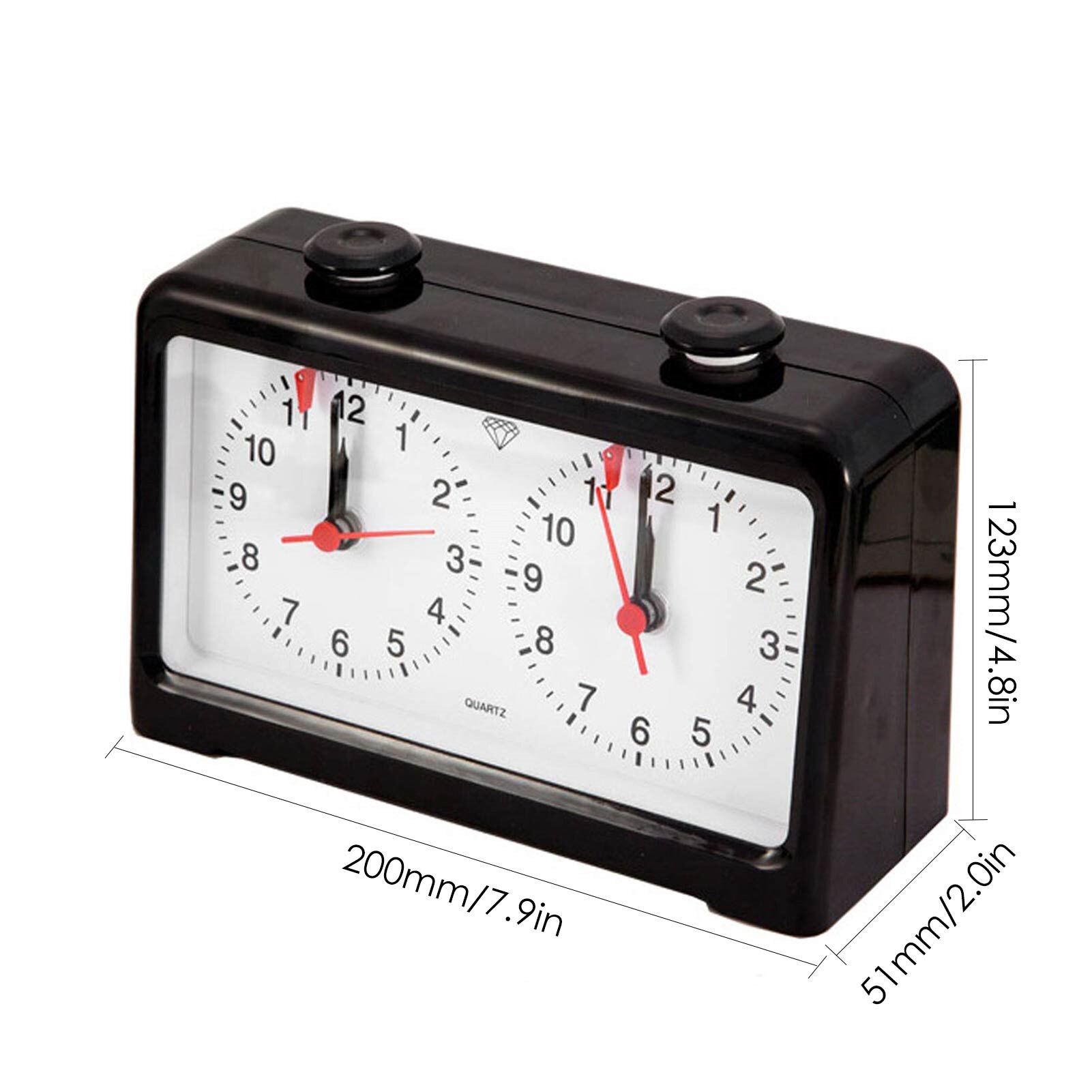 Retro Analog Chess Clock Timer-Wind-Up Mechanical Chess Clock, No Battery Needed (Black): H