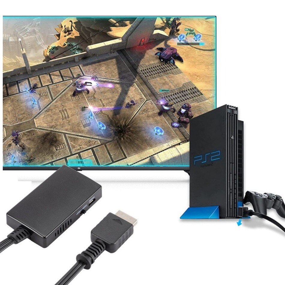 Wvvmvv Hd PS2 Naar Hdmi Converter Adapter, PS2 Naar Hdmi Kabel PS2 Naar Hdmi Ondersteuning 1080P, aansluiten Een PS2 Om Een Moderne Tv Met Hdmi