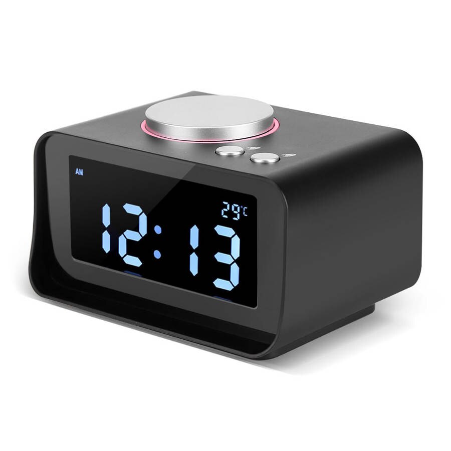 Alarm Clock Digital LCD Alarm Clock FM Radio with Speaker Function + Dual USB Charging Ports Speaker Alarm Clock