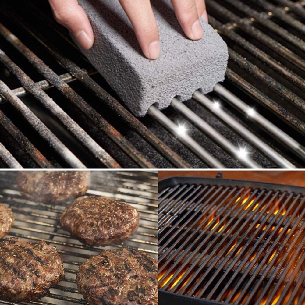 2PCS BBQ Grill Cleaning Brick Griddle Pumice Stone Rack Cleaner Kitchen Gadgets Accessories Camping Convenient Tool