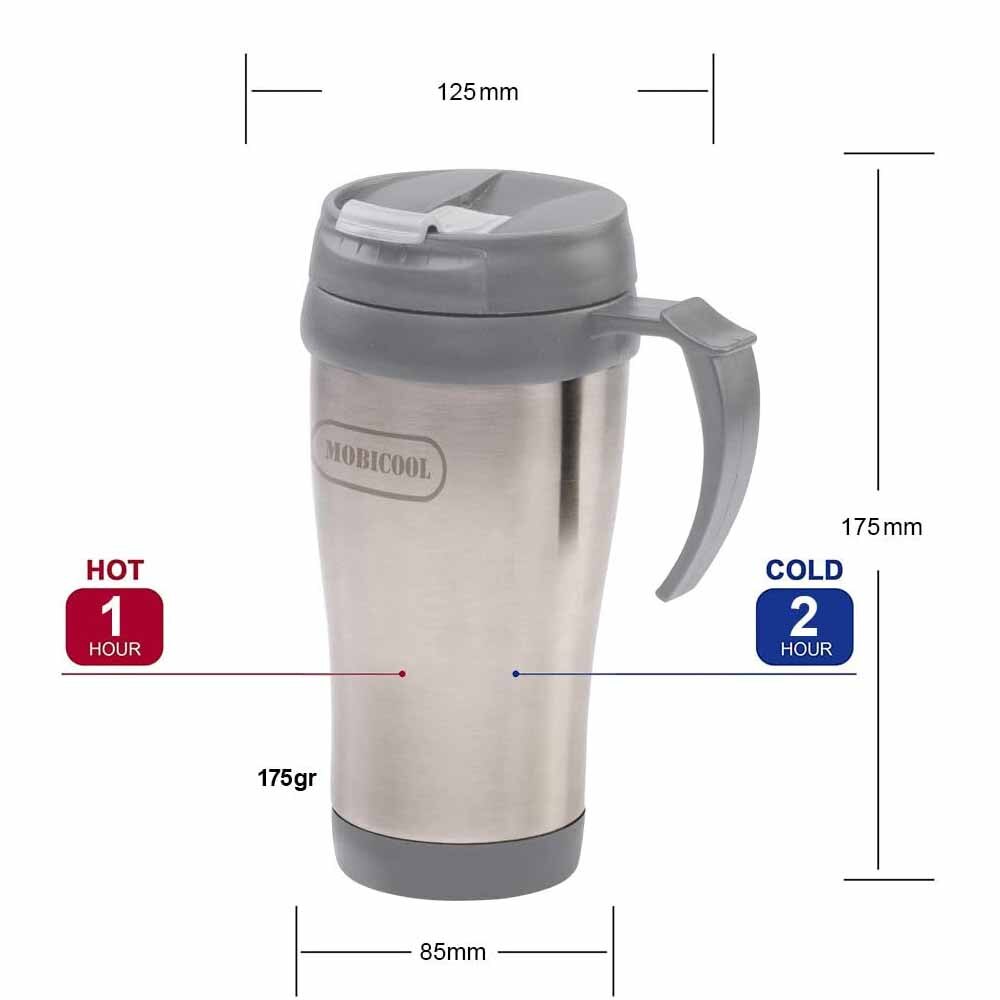 Mobicool MDA40 0,40 Liter Edelstahl Reise Tasse/Becher, Vakuum Isolierung, Maximale Wärme Isolierung