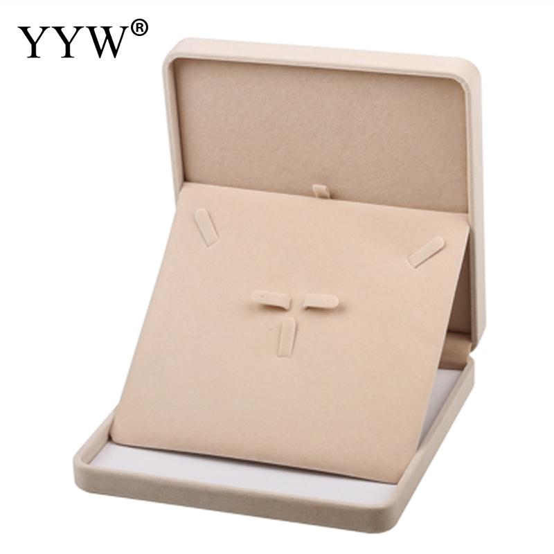 Caja de joyería de terciopelo rosa de lujo, pulseras, collares, anillos, pendientes, caja de embalaje para joyería, , caja de boda para mujer: f 190x190x35mm