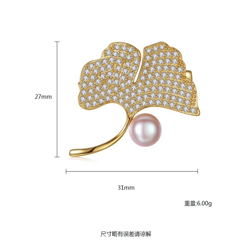 100% 925 Sterling Silver Ginkgo leaves Brooches for Women Wedding Banquet Brooches Jewelry Lapel Pin Bijoux