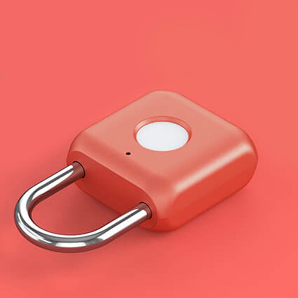 Xiaomi-cerradura inteligente con huella dactilar para puerta, candado antirrobo con carga USB, sin llave, con estuche de viaje para cajón, modelo Kitty Mijia: Red