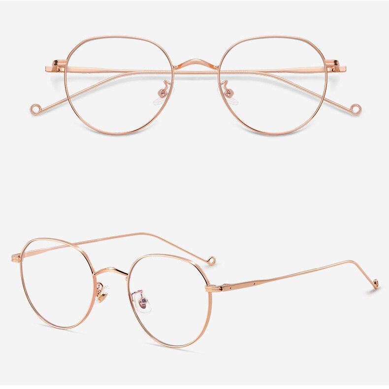 MUZZ B Titanium Women Men Eyeglasses Frames Myopia Hyperopia Prescription Eyewear Frames In The Mood GM Alloy Eyeglasses: Gold