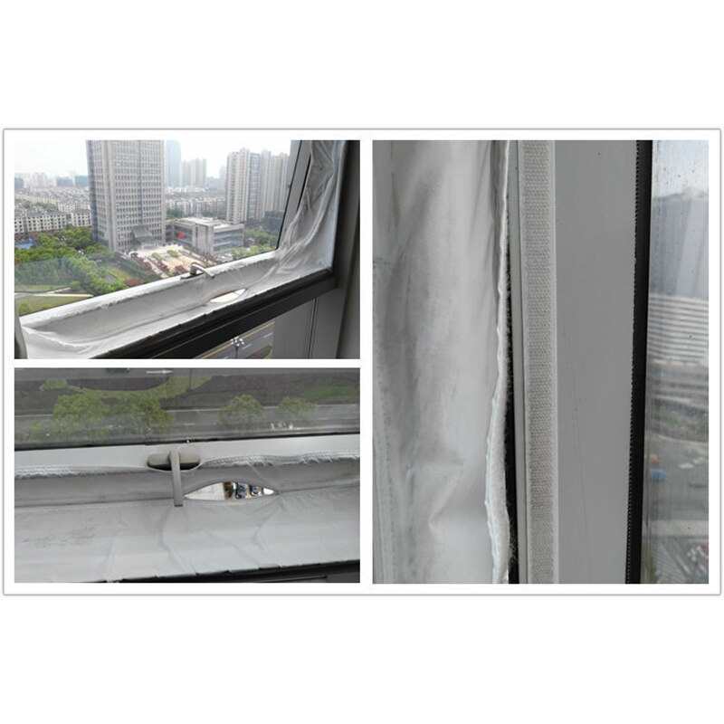 Placa de tela de cierre de ventana de bloqueo de aire Universal 4 M Kit de sellado de ventana de salida de aire acondicionado de parada de aire para aire acondicionado