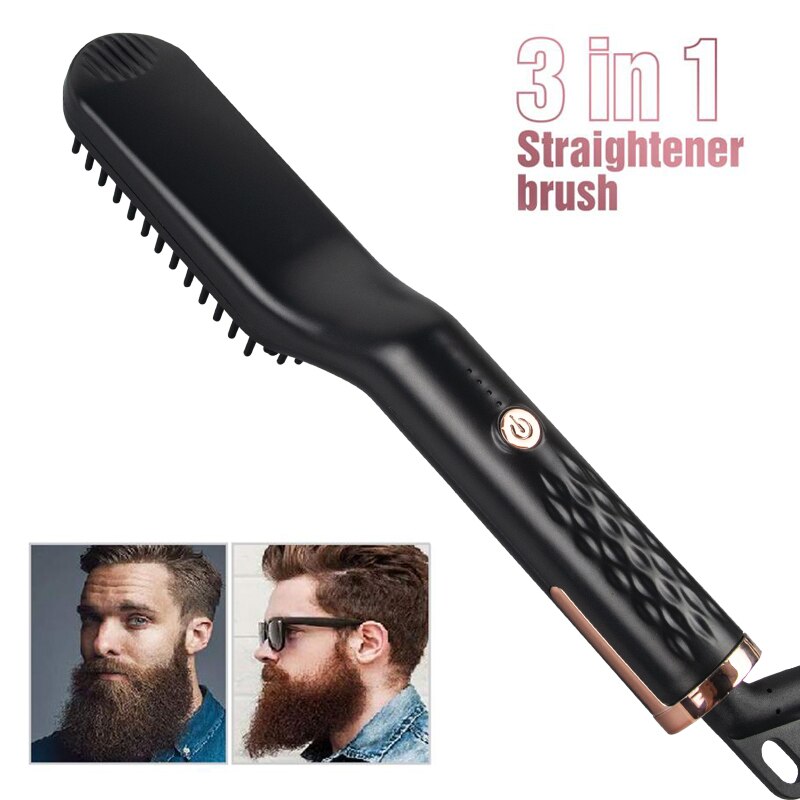 baard stijltang hair straightener brush beard straightener comb flat iron heat comb Borstel Kam Stijltangen Strijkijzers Baard Stijltang Styling Rechttrekken Borstel Verwarmde Kam