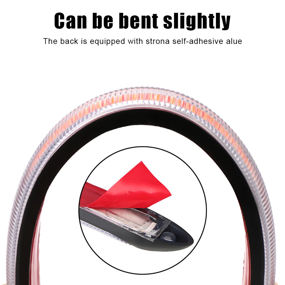 2 Pcs Universal LED Car DRL Daytime Running Lights Waterproof Car Headlight Streamer Strip Turn Signal Yellow Flow Day Light