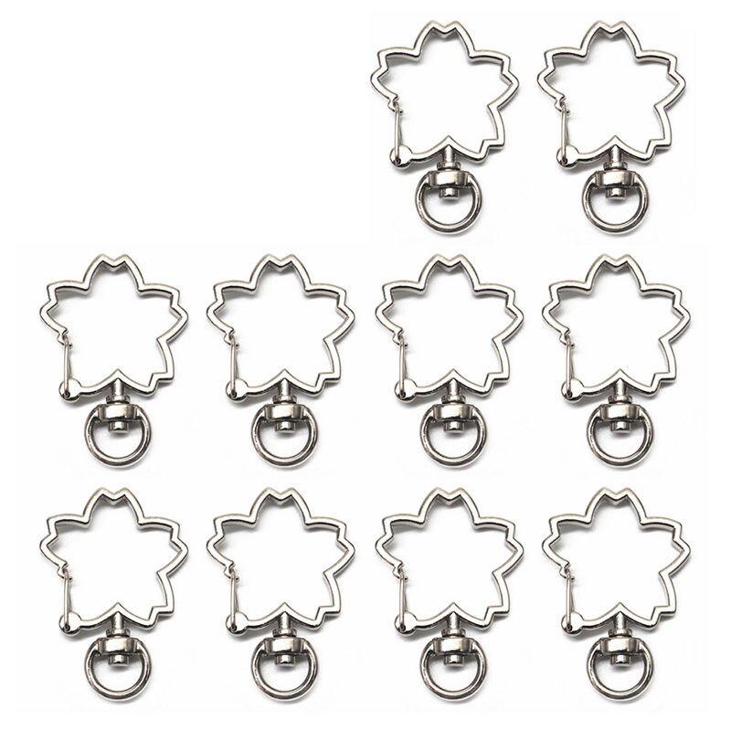 10Pcs Metall Swivel Hummer Verschluss Snap Haken Herz Form Keychain Schmuck Erkenntnisse Auto Schlüsselring Zubehör