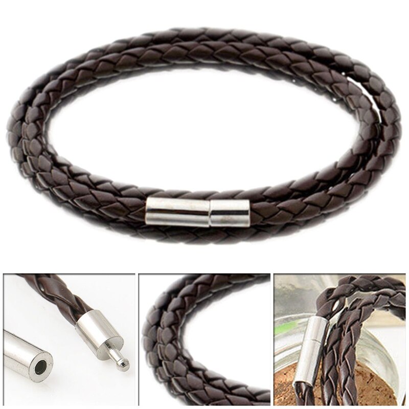 1 stück Leder Multi Schichten Charme Armband Für Frau Und Mann Schwarz Weiß Bronze Webte Stricken Lange Armband Schmuck