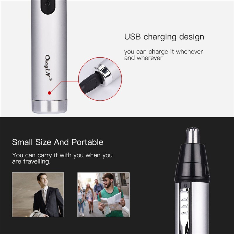 3 In 1 Electric Shaver Ear Nose Bread Trimmer Rechargeable Shaving For Men Sideburns Beard Eyebrow Hair Removal Hair Clipper