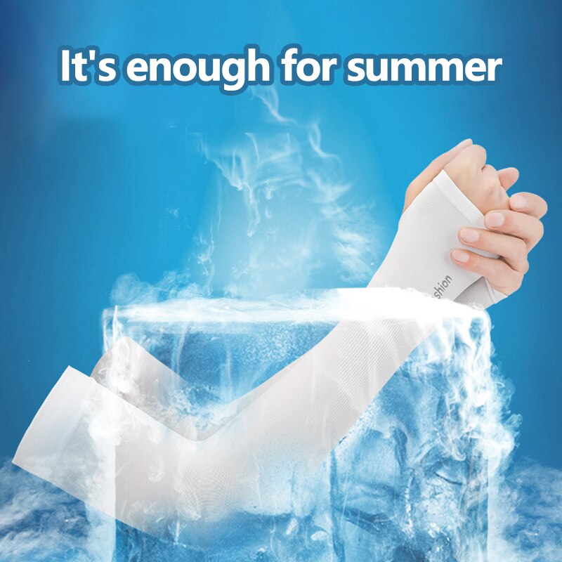1 Pair Outdoor Cycling Riding Sun Protection Ice Silk Arm Sleeves Bicycle Arm Support Protector Hand Sleeve Cover Cooling Sleeve