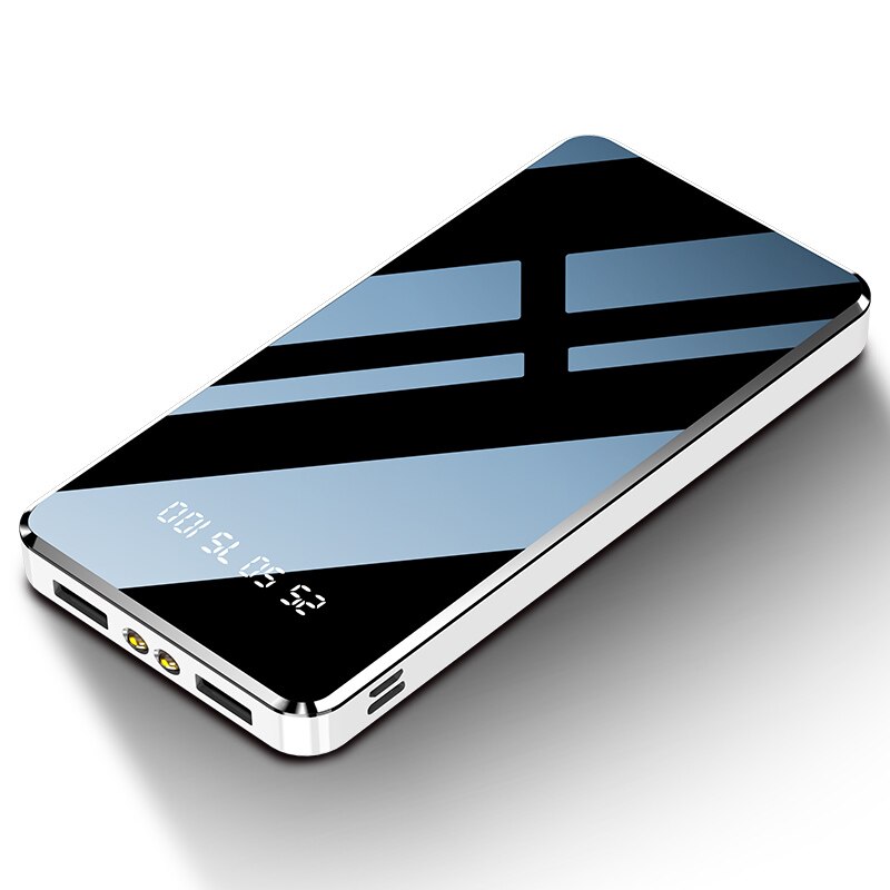 NOHON 10000mAh batterie d'alimentation pour iPhone Xs Max XR iPad Samsung S9 Xiaomi Mi 8 9 Portable batterie externe chargeur de téléphone Powerbank: White