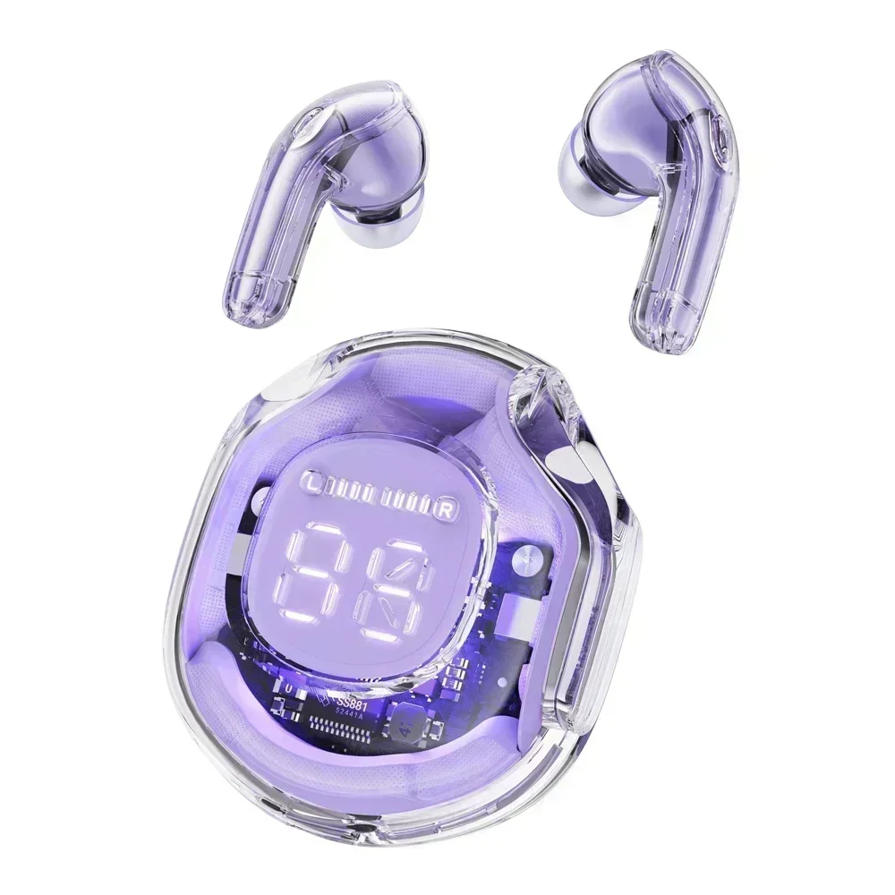 T8 TWS Wireless Earphone Bluetooth 5.3 Headphones Sport Gaming Headsets Noise Reduction Earbuds: PURPLE