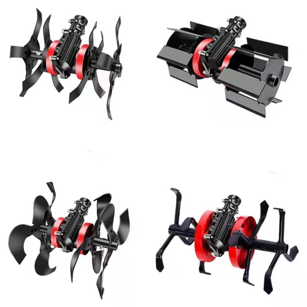 Garden Tool 26cm 28cm Brush Cutter Grass Wheel Head Soil Loosen Head Weeder Head Mini Tiller Parts Garden Tiller Cultivator