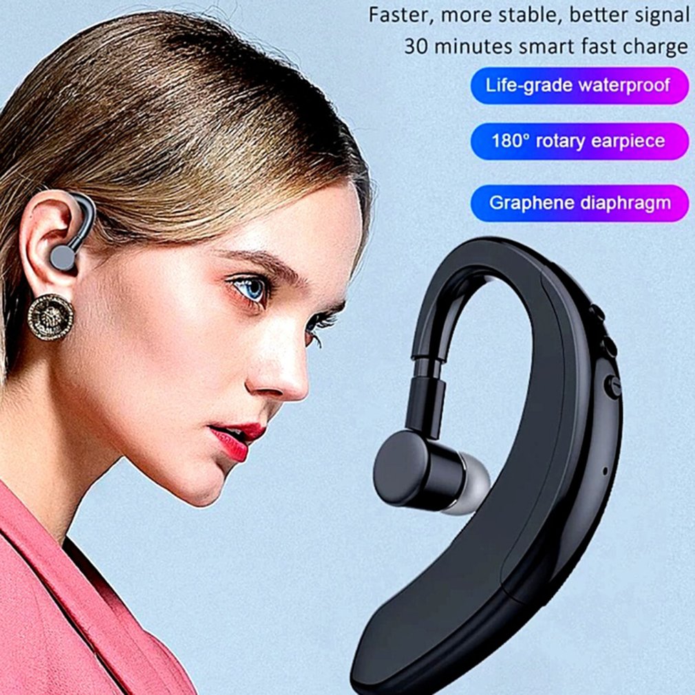 Drahtlose Bluetooth 5,0 Kopfhörer Auto Business Freihändiger Kopfhörer Mini Starker Bass Headset Ohrhörer Ohrhörer