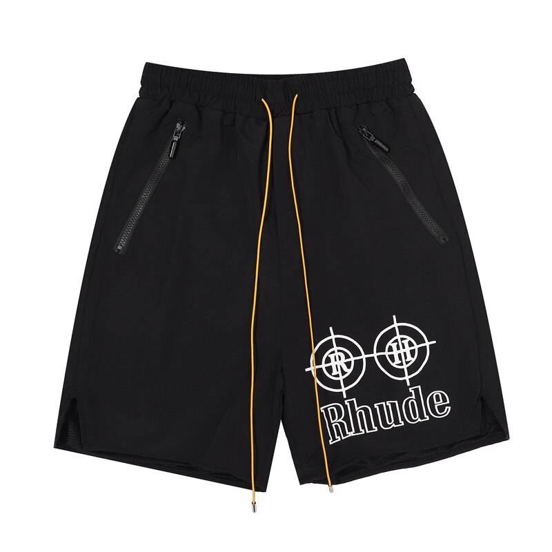 Short en RHUDE noir pour hommes et femmes, culotte de meilleure avec impression de pneu: XL