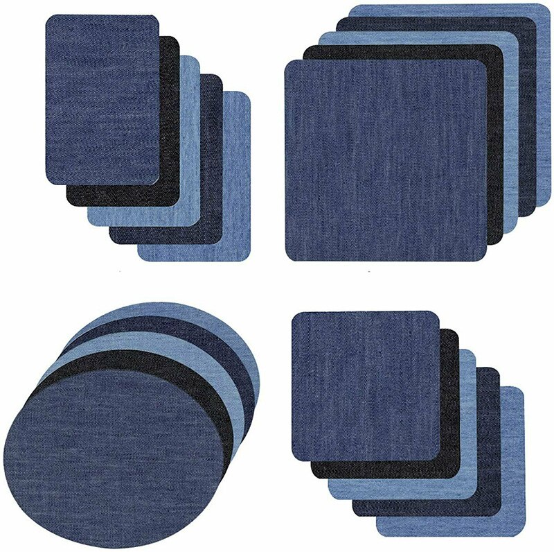 20/25PCS DIY Iron On Denim Fabric Patches Clothing Jeans Self Adhesive Repair Kit Household DIY Apparel Sewing: 20pcs