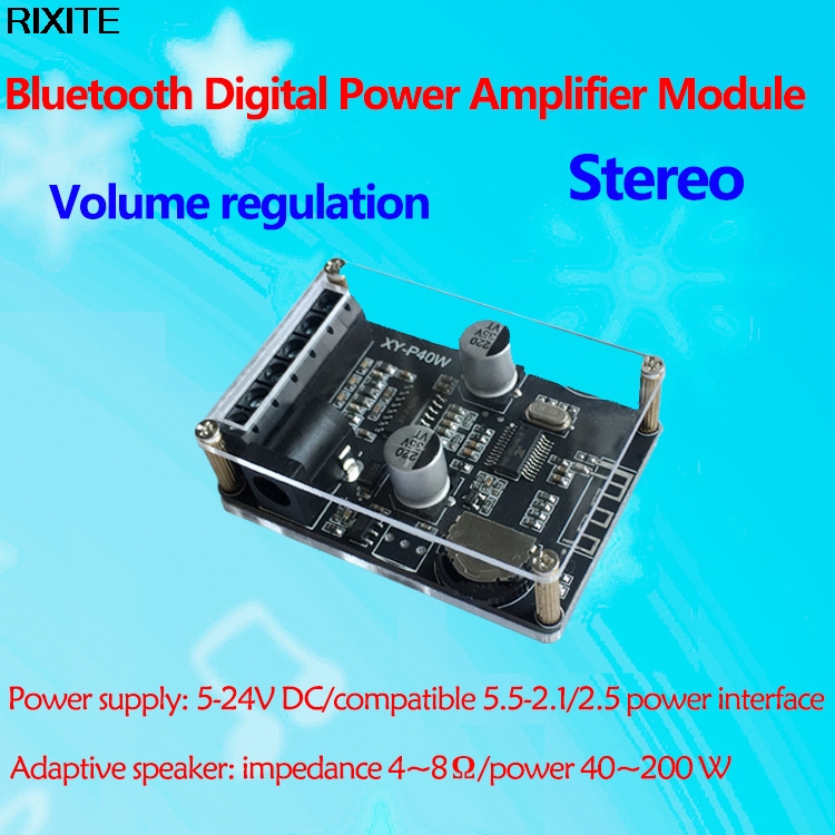 Bluetooth 5.0 stereo moc dźwięku płyta wzmacniacza 40Wx2 odbiornik Bluetooth DC 12/24V XY-P40W