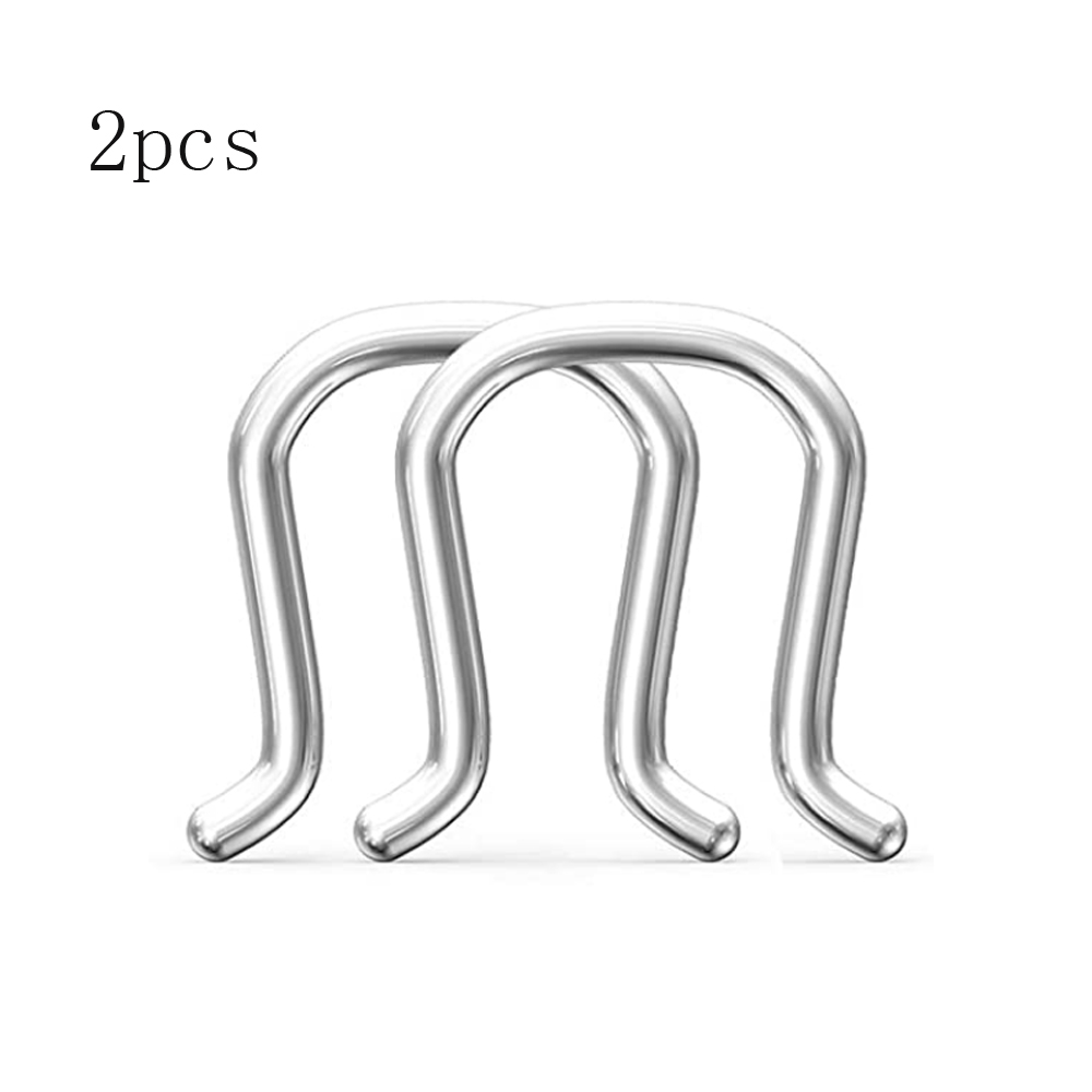 2 uds/12 Uds retenedor de tabique acrílico transparente y acero quirúrgico anillos para la nariz aro herradura cartílago Tragus tabique anillo Piercing corporal: PLATEADO