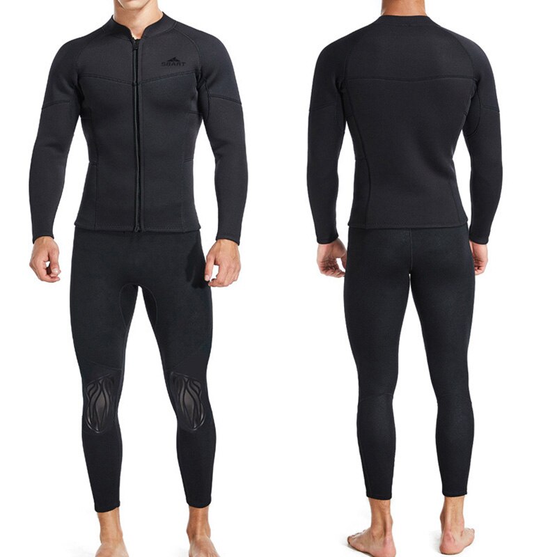 Men's 3mm Split Wetsuit - 2 Piece Long Sleeve Top & Pants - Snorkeling Diving Suit