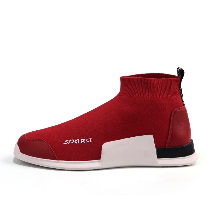 Mannen Sok Schoenen Lopen Sneakers Mesh Schoenen Fitness Sok-Achtige Sapato Masculino Mannelijke Sneakers Tenis Casual Volwassenen Trainers: Rood / 9.5
