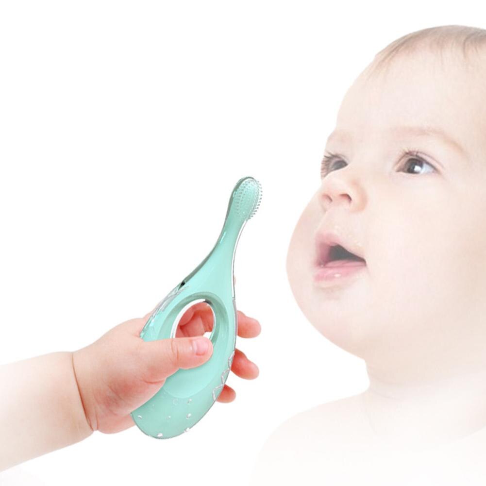 Zachte Siliconen Haren Bijtring Care Baby Training Tandenborstel Met Veiligheid Guard