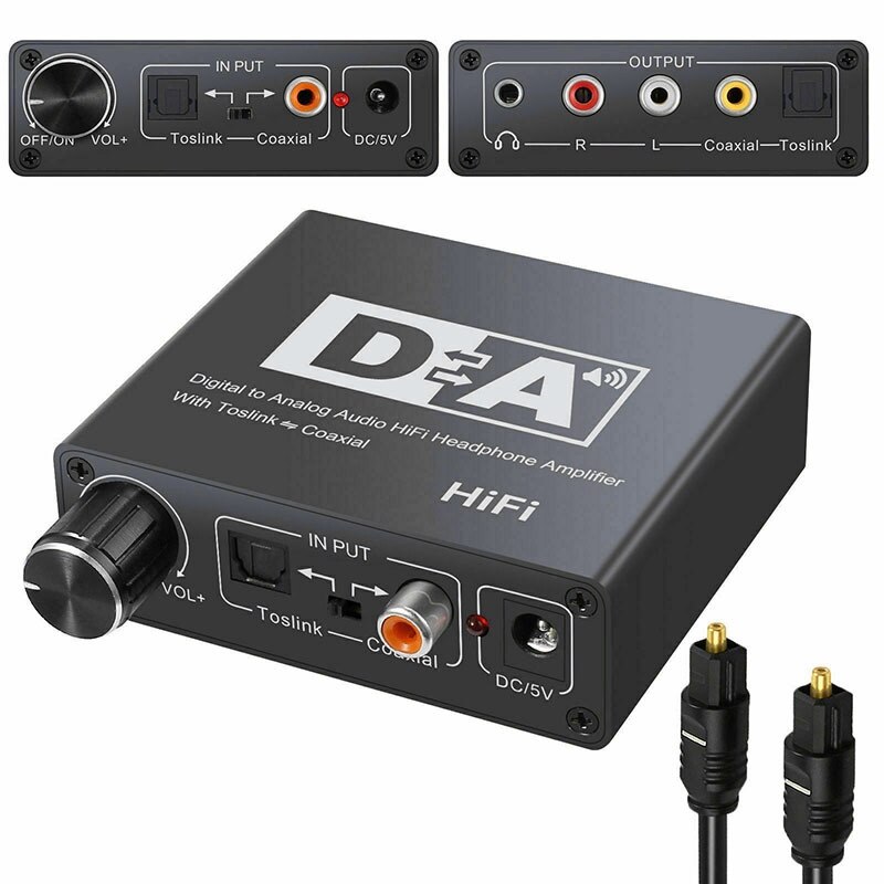 Digital Optical to Analog Audio with Volume Control Coaxial to Optical 3.5mm Digital to Analog Audio Converter