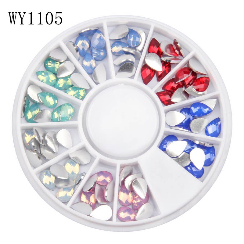 Elessical 6 kleuren paardenogen opaal strass manicure sieraden nagelbedels 3d diy manicure nagelkunst decoraties in wiel: Wy1105