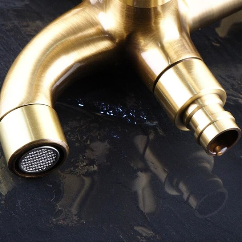 Europese All-koper Tweeërlei gebruik Wasmachine Kraan Antieke/Zilver Gesneden Tuin Tap multifunctionele G1 /&#39;Bibcocks