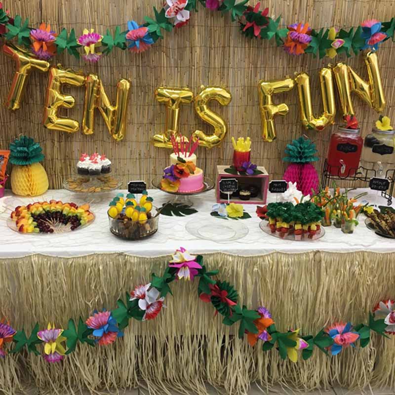 Væv blomsterkrans til sommer tropisk hawaiiansk luau strandfest moana jungle tema fødselsdag bryllup baby shower dekoration