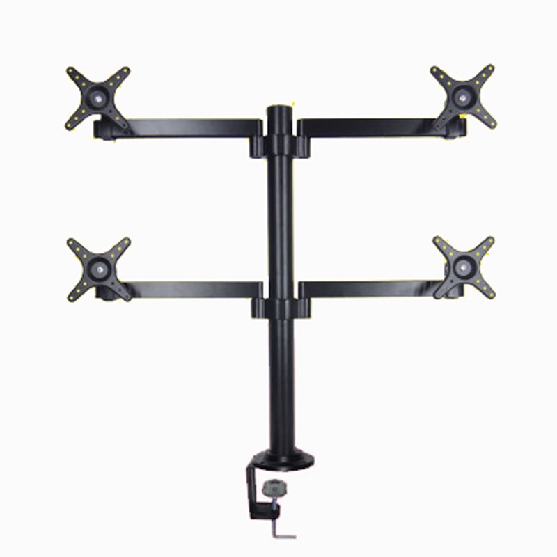 360 rotate clamp base 10"-27" 8kg aluminum 100x100 four lcd desk mount monitor arm desktop stand adjustable screen bracket
