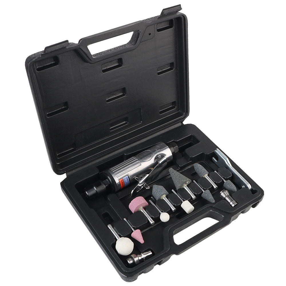 Slipning polermaskin kit 1/4 " pneumatisk precisionsslipmaskin luftslipmaskin kvarn gravyrverktyg 16 st luftslipmaskin universal 1/8 "