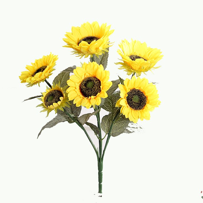 Goud Gele Zonnebloemen Kunstmatige Bruiloft Decoratie Diy Meisje Mermaid Boeket