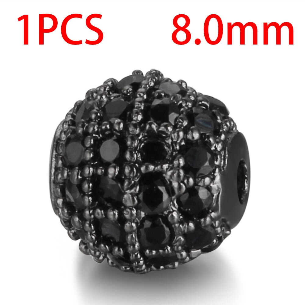 Available Separately / 8mm / 10mm Luxury Mini Pav AAA + Zircon European Gasket Beads, Round Charms For Bracelets And Jewelry: 8mm42