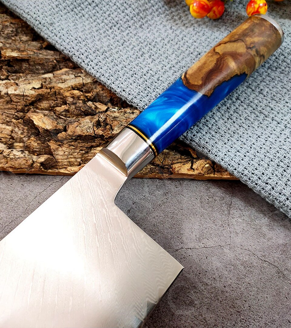 Kitchen Knives Set Chef Knife Damascus Steel High Carbon 9cr18 Cooking Set Forged Meat Cleaver Slicing Boning