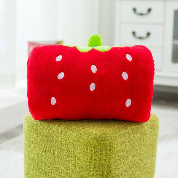 Dessin animé main réchauffement manchon chauffage en peluche oreiller lavable main coussin doigt mains doux 7 couleurs hiver automne: Strawberry
