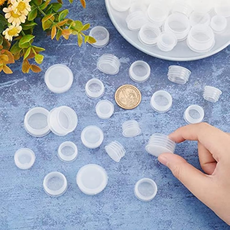 5 Size 50PCS Salt and Pepper Shaker Stoppers Plastic Salt Shaker Plug Stopper 1/2 to 7/8 Inch Replacement Plug Bottle Caps