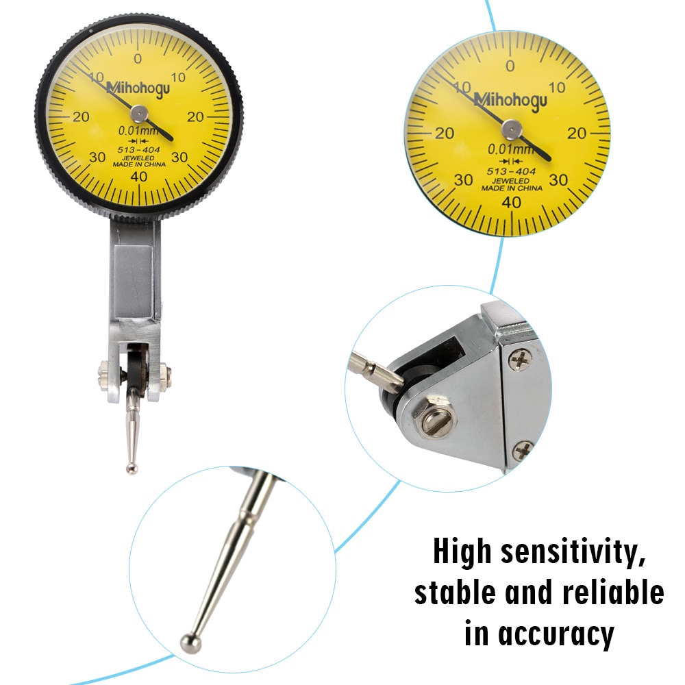 Mini Wasserdichte Hebelkraft Messuhr Stoßfest Magnetische Stand Basis Halfter Zifferblatt Prüfung Komparator Für Ausrügestochen Kalibrierung