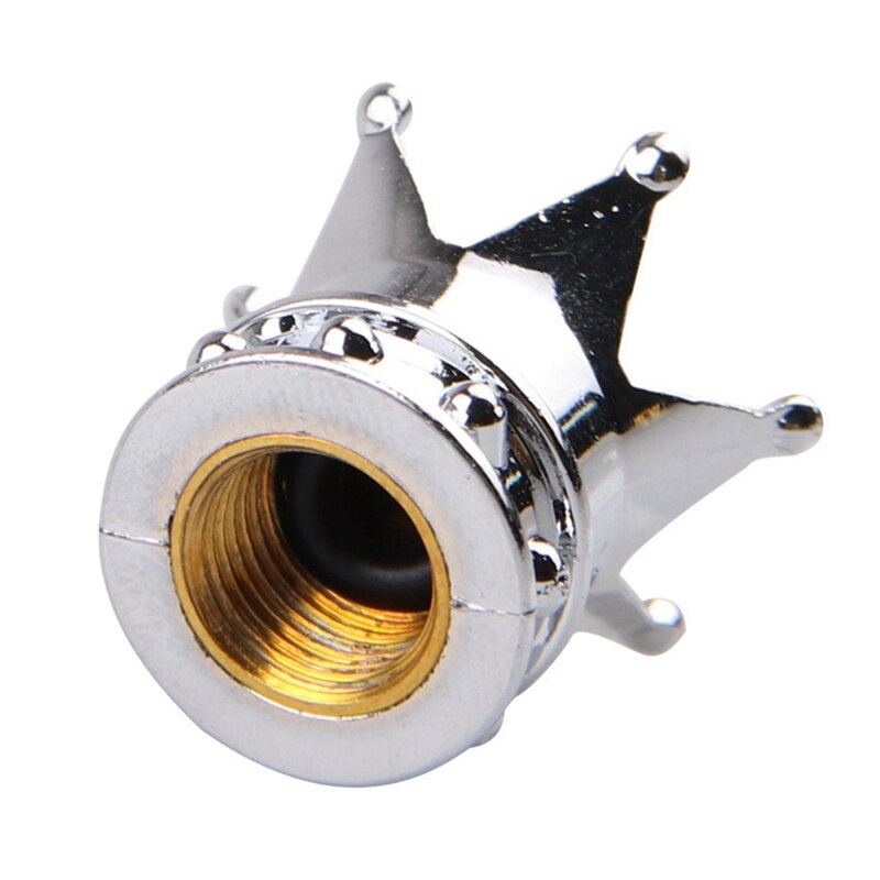 Crown Modified Tire Valve Cap Chrome Crown Car Tire Air Valve Stem Screw Caps Cover Wheel Rims Car Interior Accessories