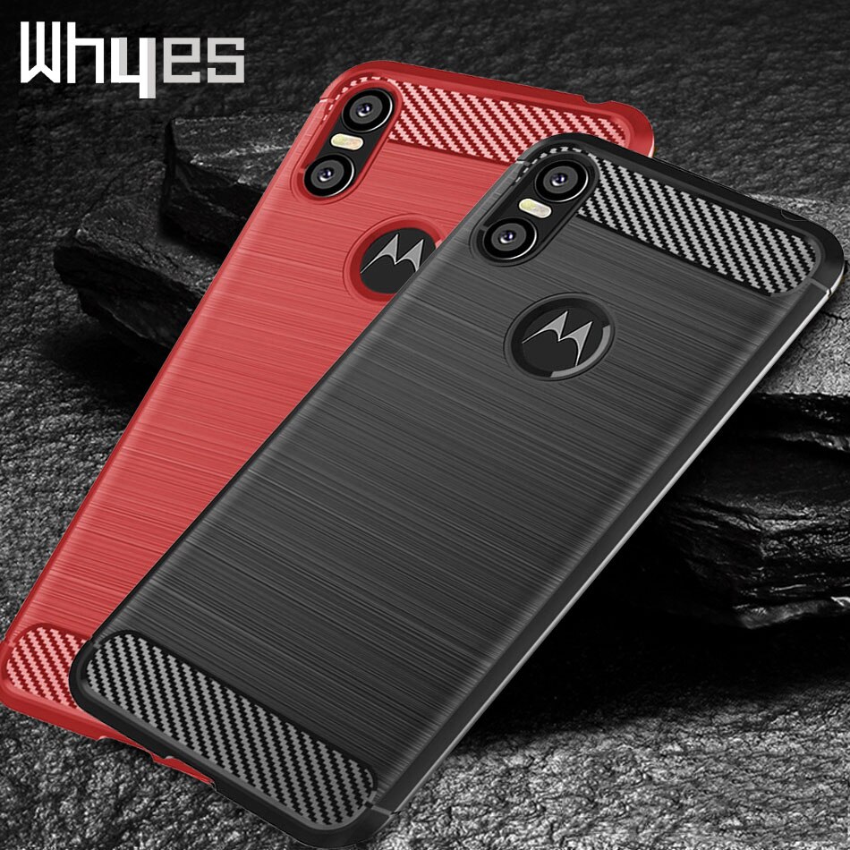 Whyes-funda de silicona para Moto One, funda de móvil suave de TPU de fibra de carbono ajustado a prueba de golpes para Moto P30 Play